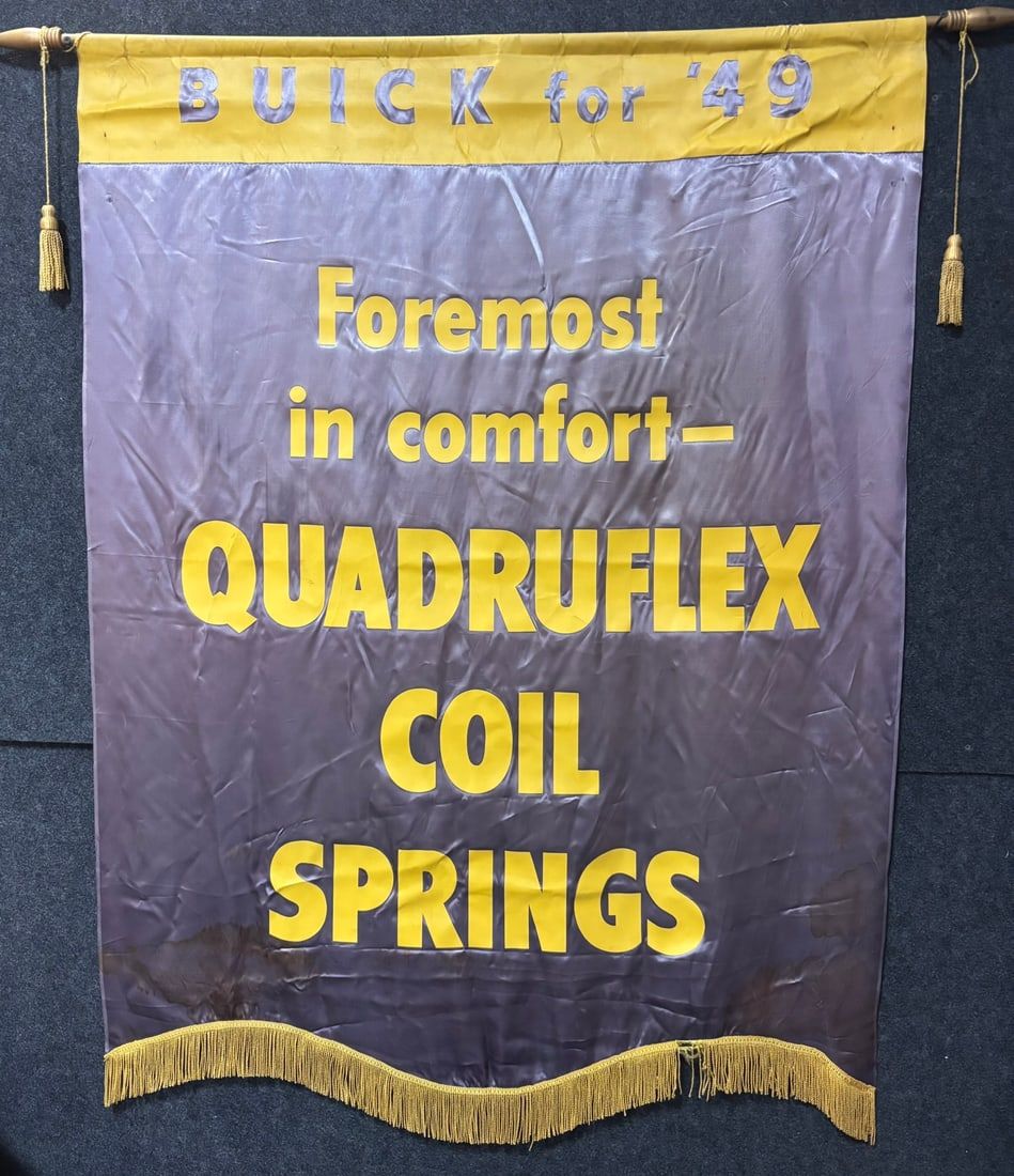 Lot 328: Buick 1949 Quadruflex Coil Springs Showroom Banner