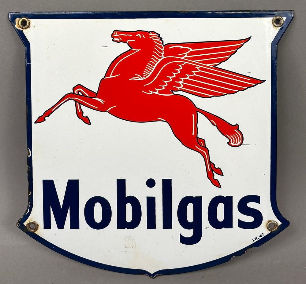 Lot 341B: Mobilgas Pegasus Gas Pump Station SSP Plate Sign