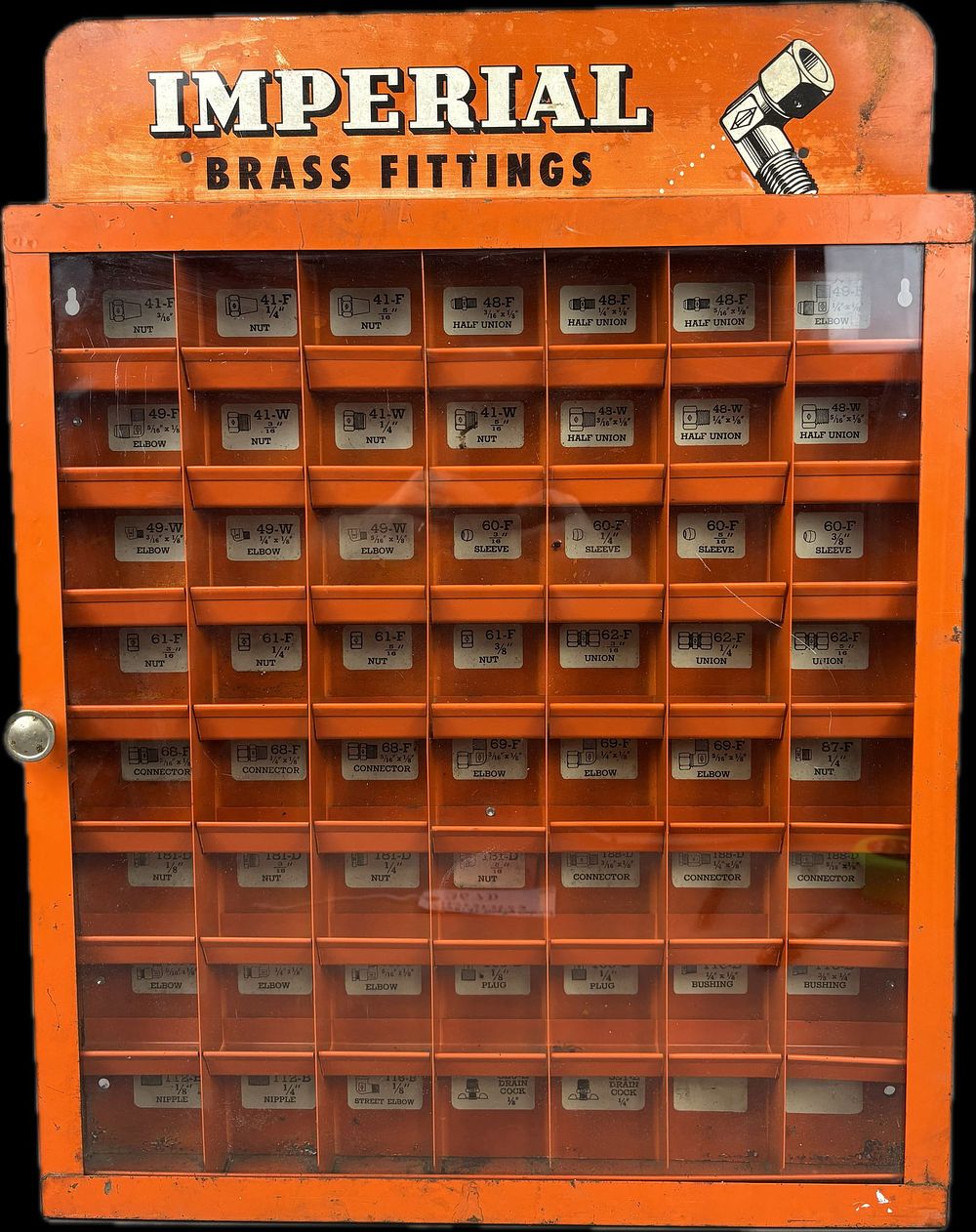Lot 367D: Imperial Brass Fitting Metal Store Display Cabinet