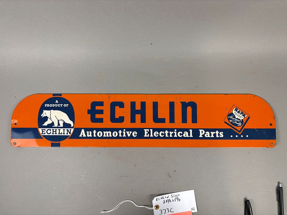 Lot 373C: Echlin Electrical Parts Rack Advertising SST Sign