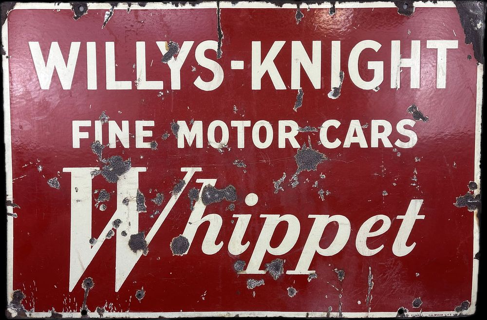 Lot 379: Willys Knight Whippet Advertising Dealer DSP Sign