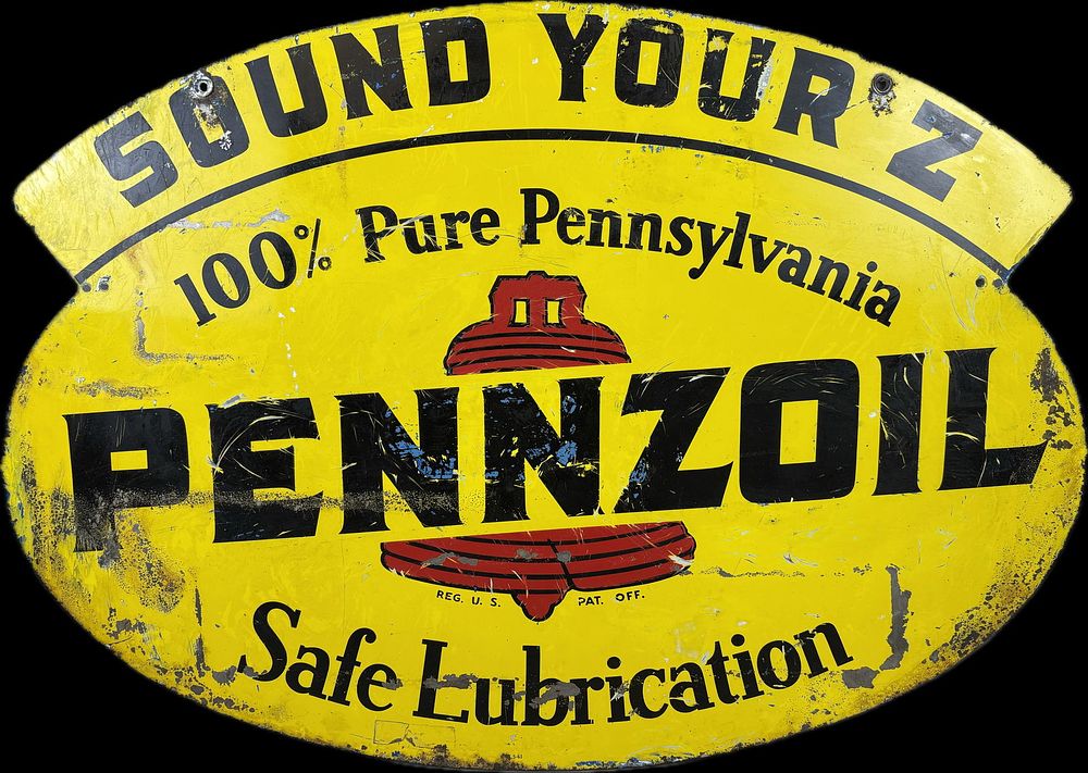 Lot 380B: Pennzoil Oil Sound Your Z DST Advertising Sign
