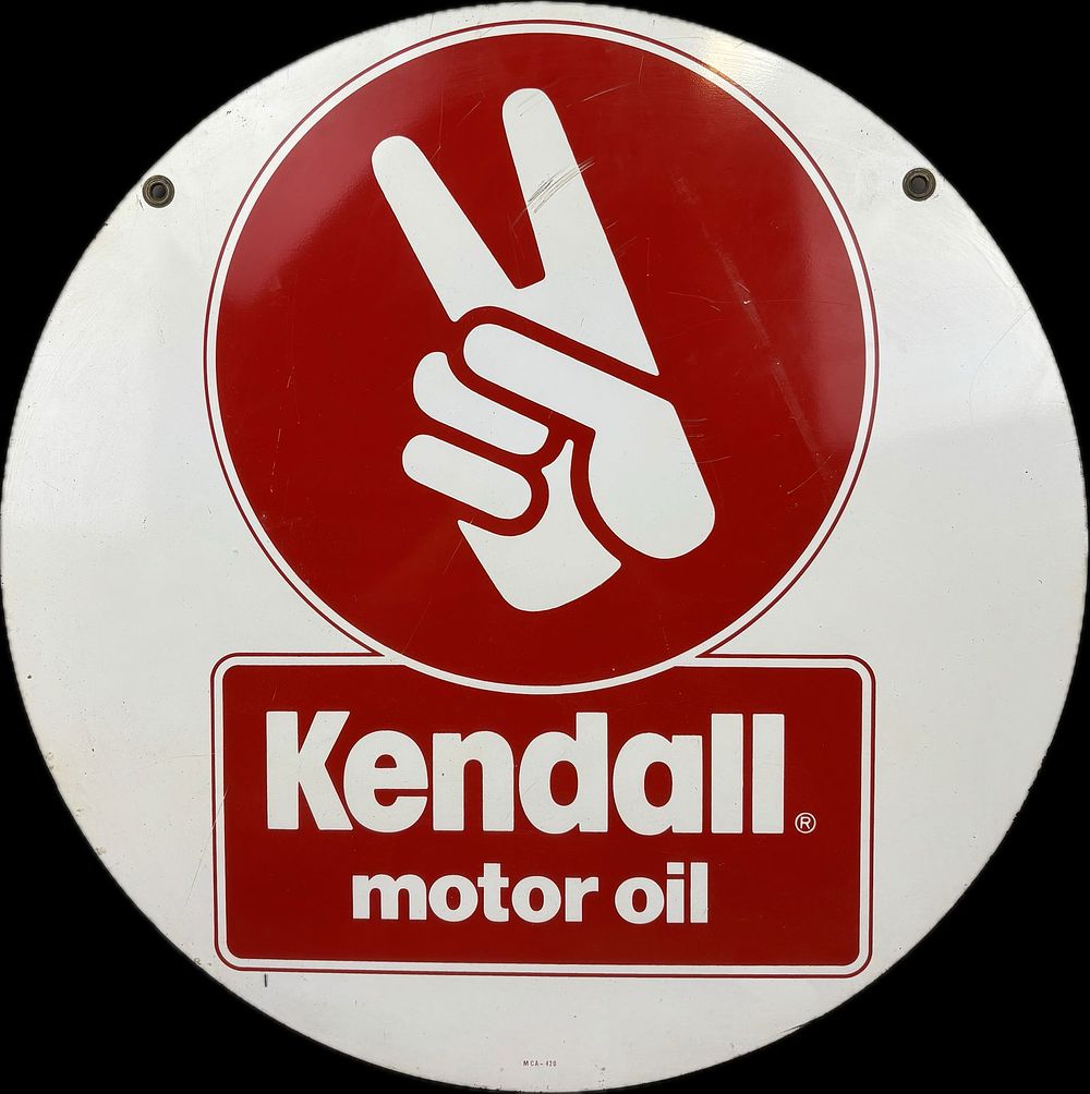 Lot 383: Kendall Motor Oil Advertising Round Curb DST Sign