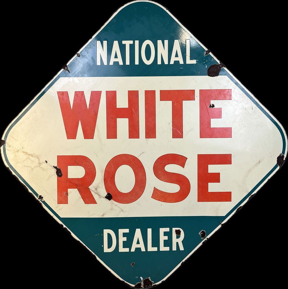 Lot 388: White Rose Motor Oil Dealer DSP Advertising Sign