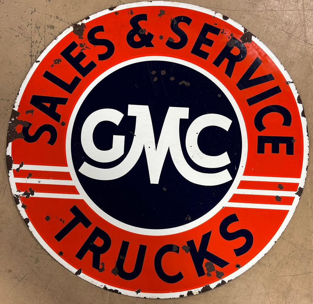 Lot 418: GMC Sales Service DSP Advertising Dealership Sign