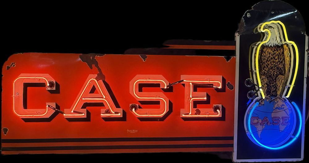 Lot 418B: Case 40s Original Neon Advertising Porcelain Sign