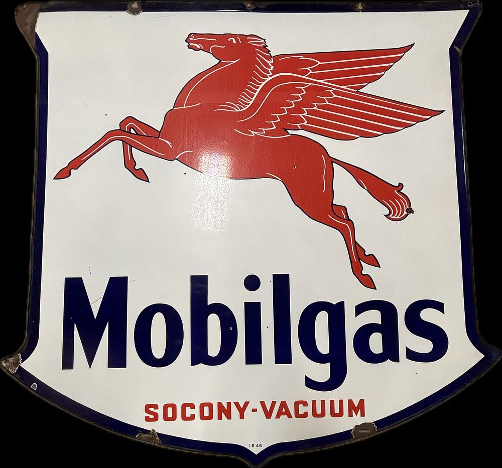 Lot 422: Mobilgas Mobil Oil Socony Vacuum DSP Shield Sign