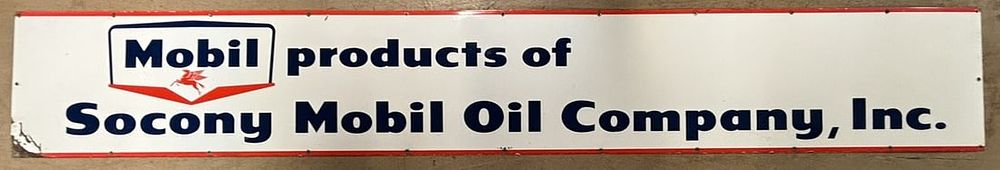 Lot 422B: Mobil Oil Products Socony Vacuum SSP 10' Sign