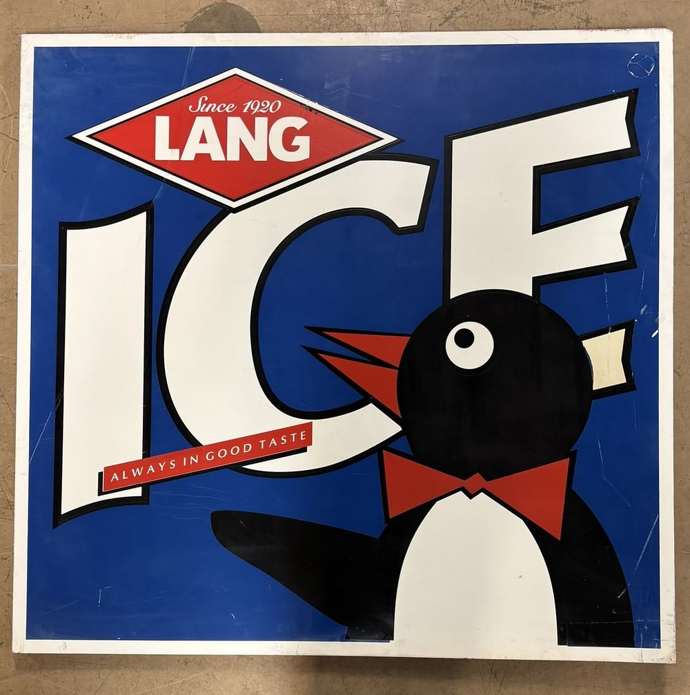 Lot 442: Lang Ice Company Store Display Advertising SSW Sign