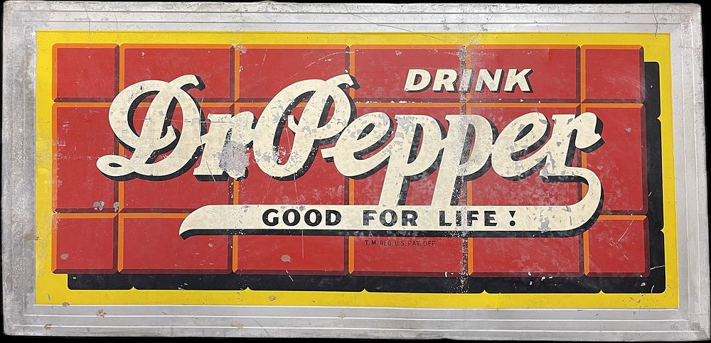 Lot 444: Dr Pepper Self Framed Soda Adverising SST Sign