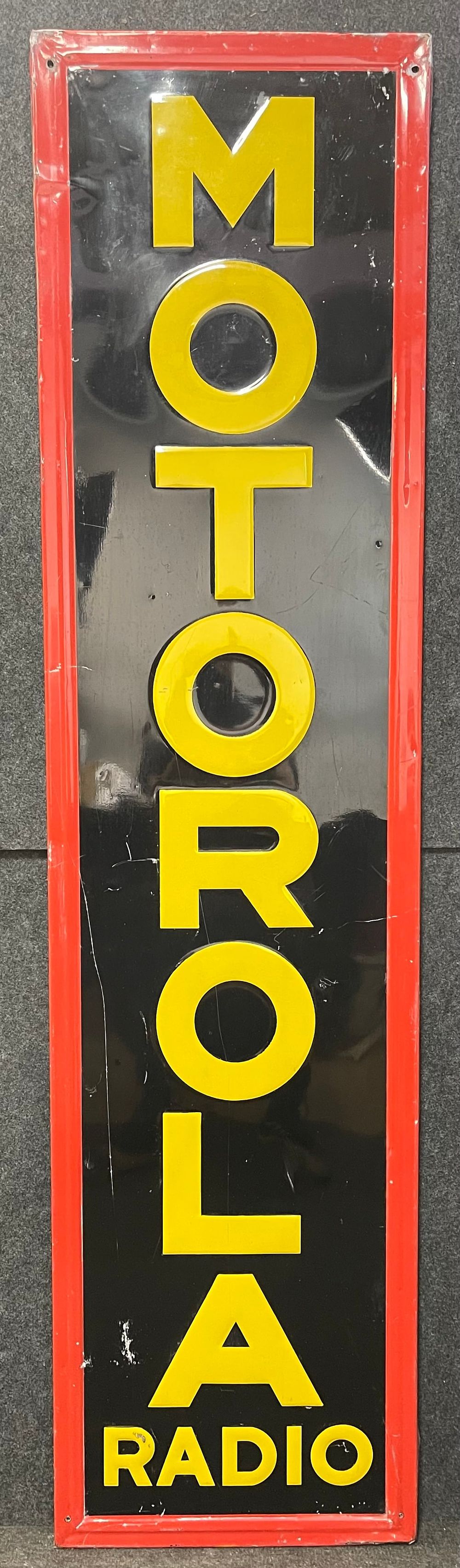 Lot 445: Motorola Radio Self Framed 6' Embossed SST Sign