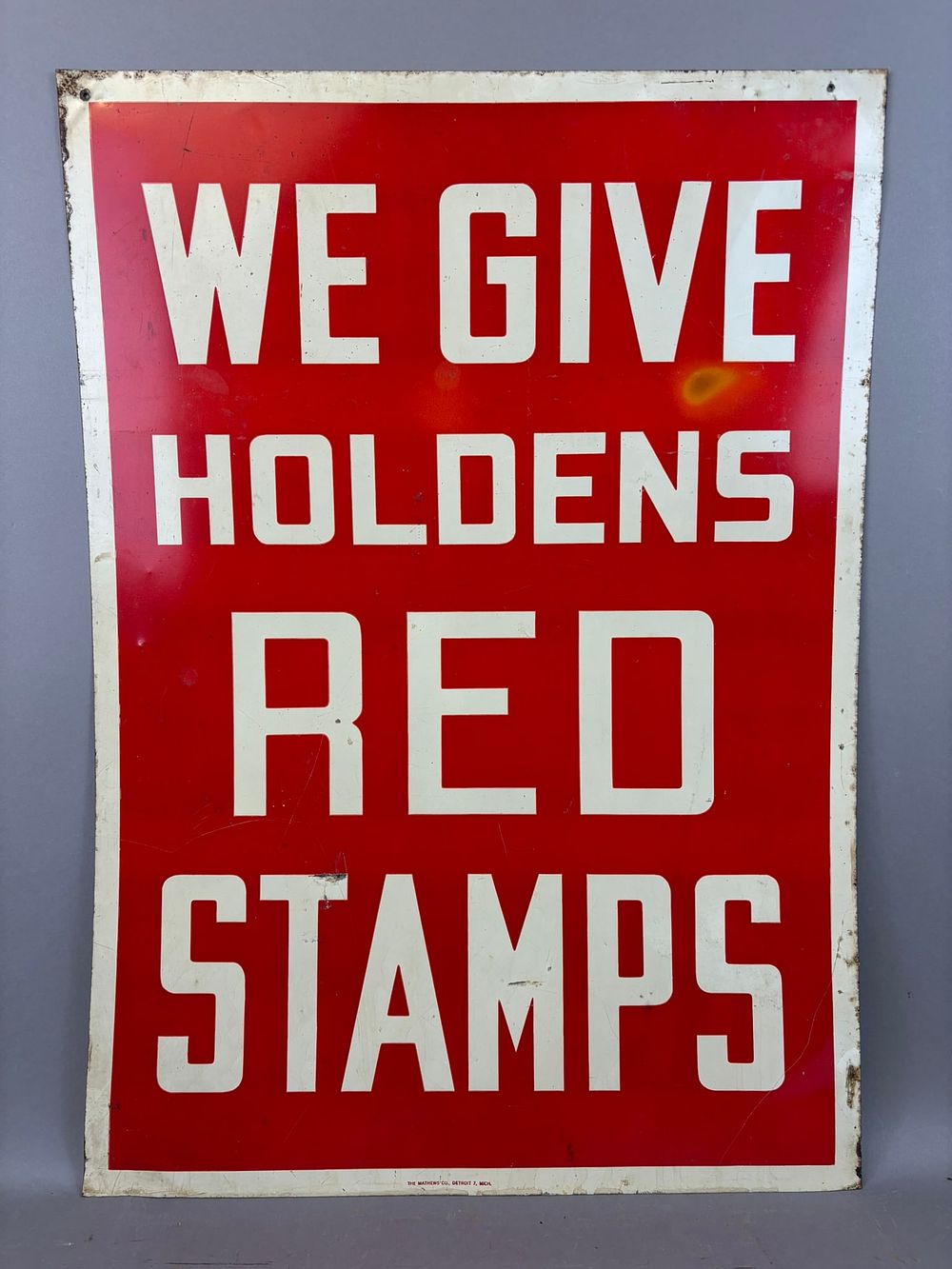 Lot 446: Holdens Red Stamps SST Advertising Sign