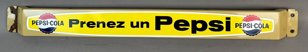 Lot 447: Pepsi Cola Porcelain Door Push Bar French Canada #1