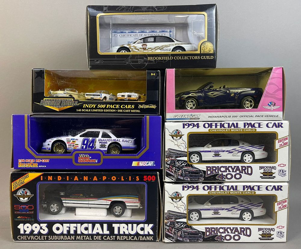 Lot 151: 7 NOS Greenlight Brookfield Indy Pace Die Cast Car