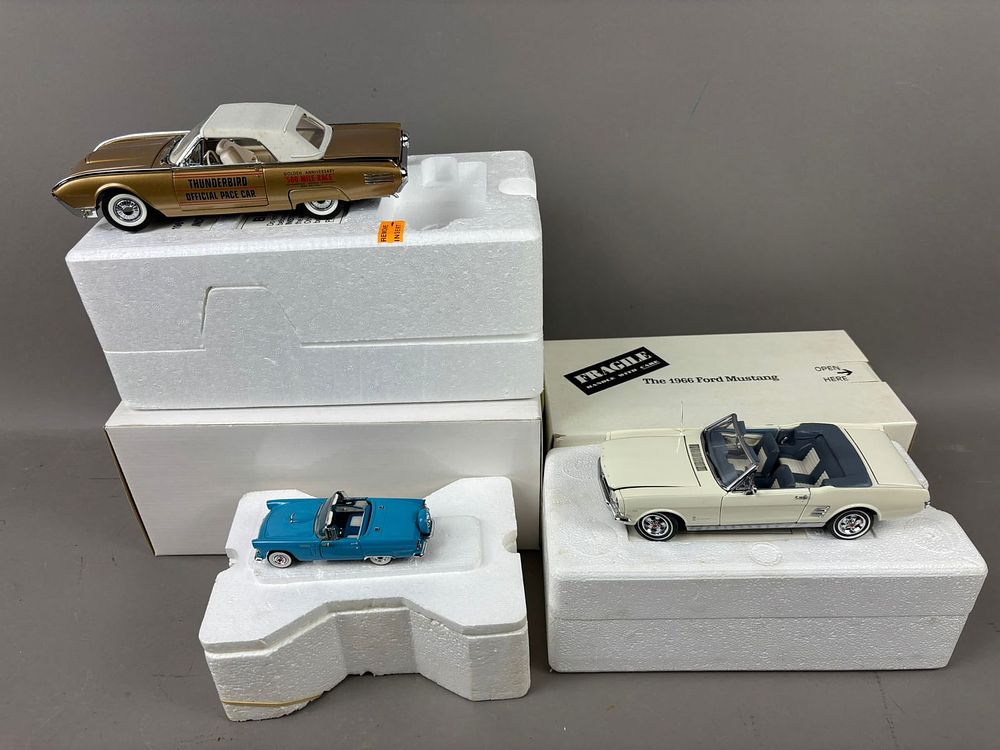 Lot 178: 3 NOS Franklin Danbury Mint Die Cast Ford Cars