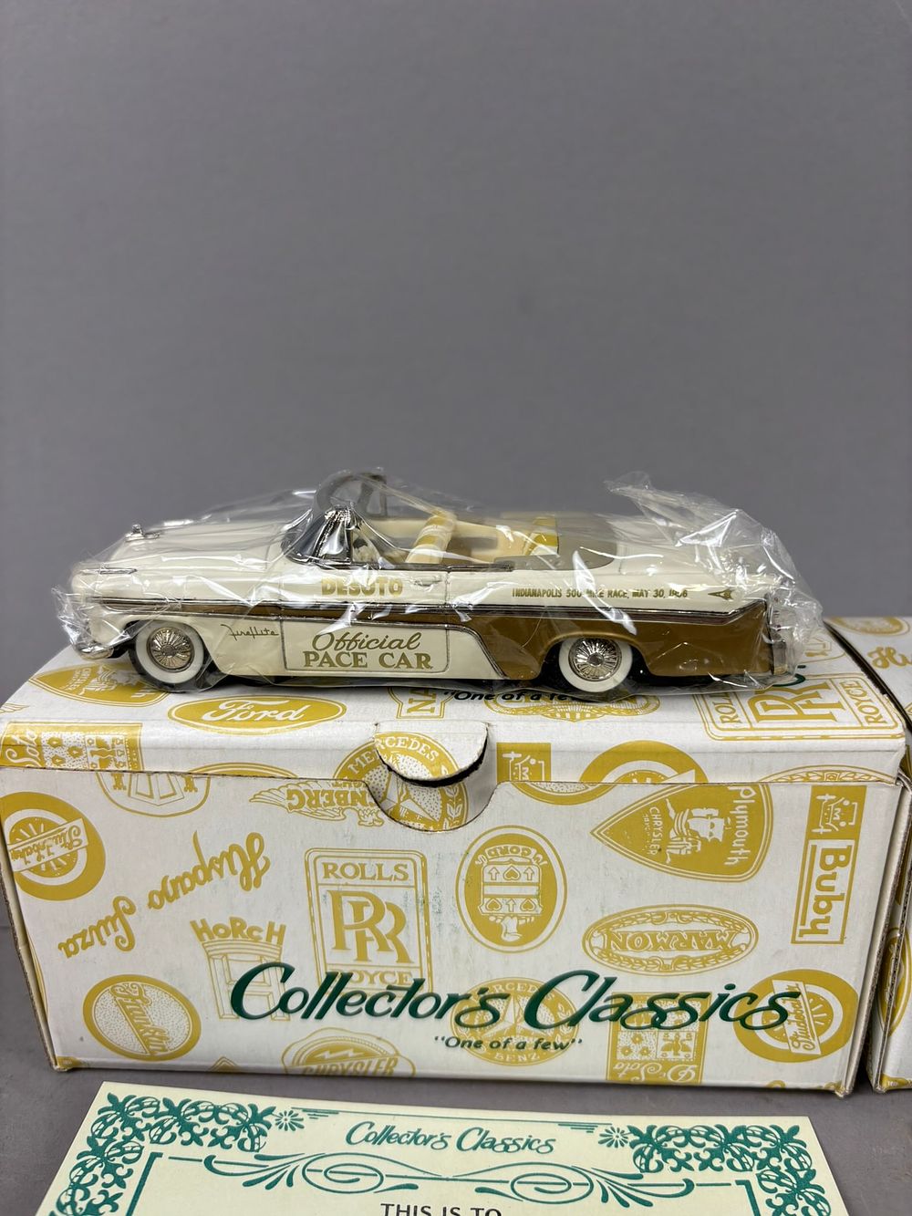 Lot 203: 3 NOS Buby Collectors Classic DeSoto Lincoln Pace Cars