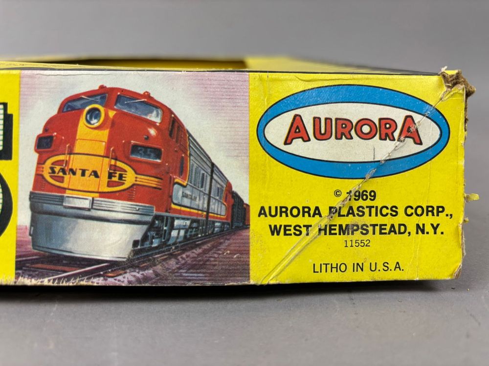 Lot 222: 70s Aurora Postage Stamp Train Set w/Original Box