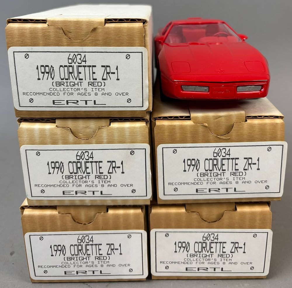 Lot 312: 5 NOS Ertl 90 Chev Corvette ZR1 Dealer Promo Cars