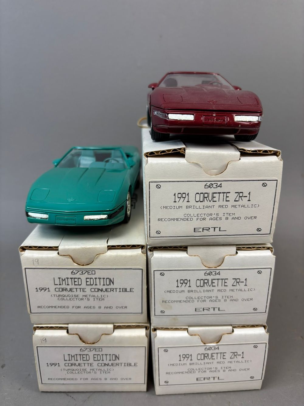Lot 313: 5 NOS Ertl 91 Chev Corvette ZR1 Conv Dealer Promo Cars