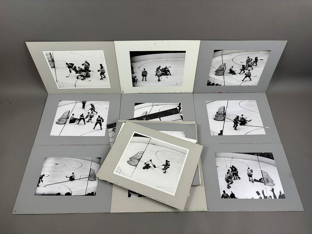 Lot 153: Lot of 9 1960s Detroit Red Wings Hockey Original Action Photographs