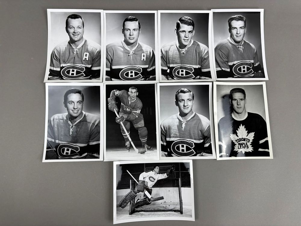 Lot 155: Lot of 8 Montreal Canadiens & Toronto Maple Leafs Player Photos