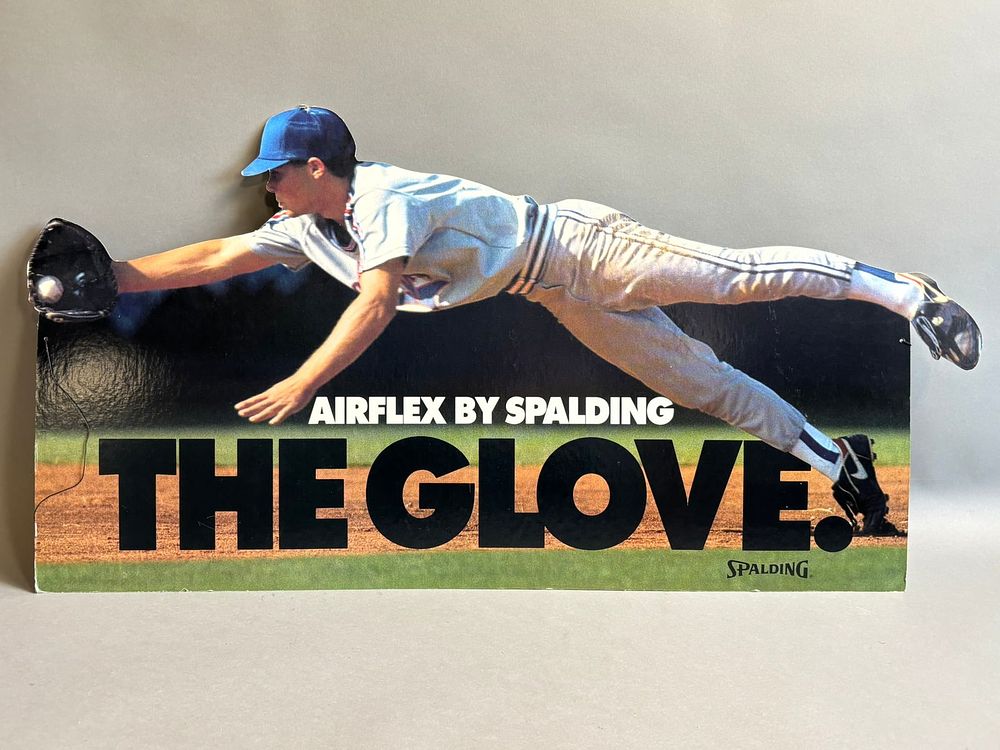Lot 194: 1980s Spalding Airflex Baseball Glove Advertising 35" Cardstock Double Sided Sign