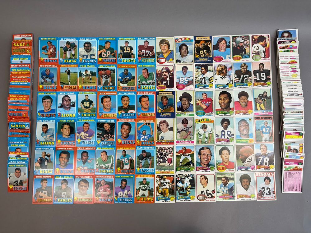 Lot 199: 1970s lot of 150+ ToppsNFL Football Cards Including Bubba Smith Mel Gray OJ Simpson & More