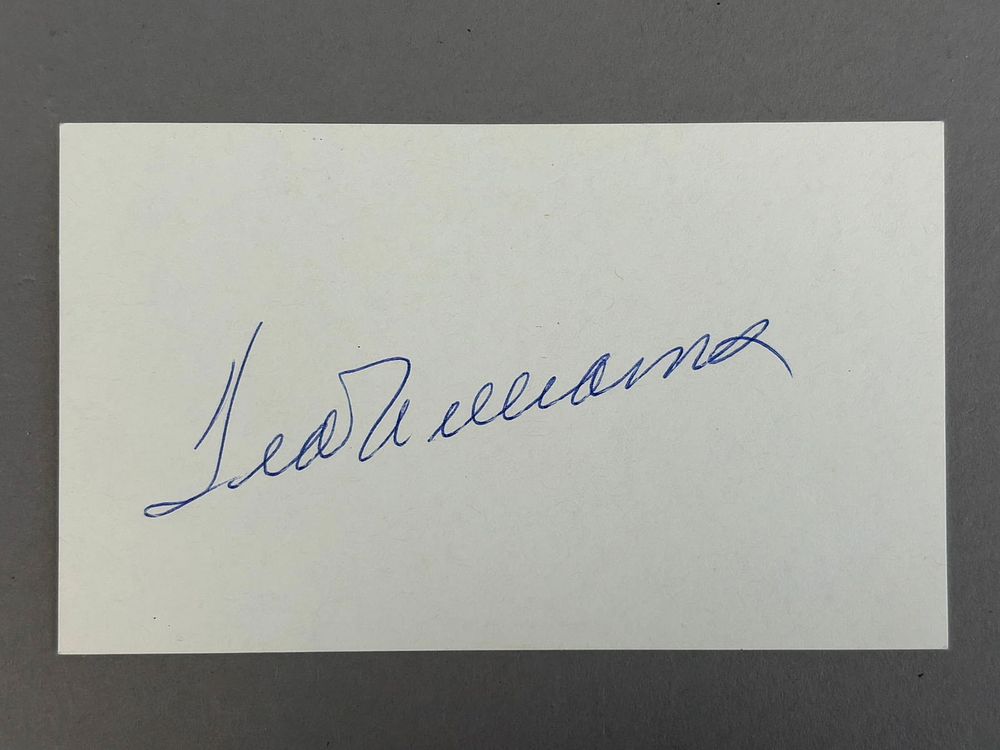 Lot 209: Vintage 1960s Ted Williams Boston Red Sox Autographed 3x5 Index Card