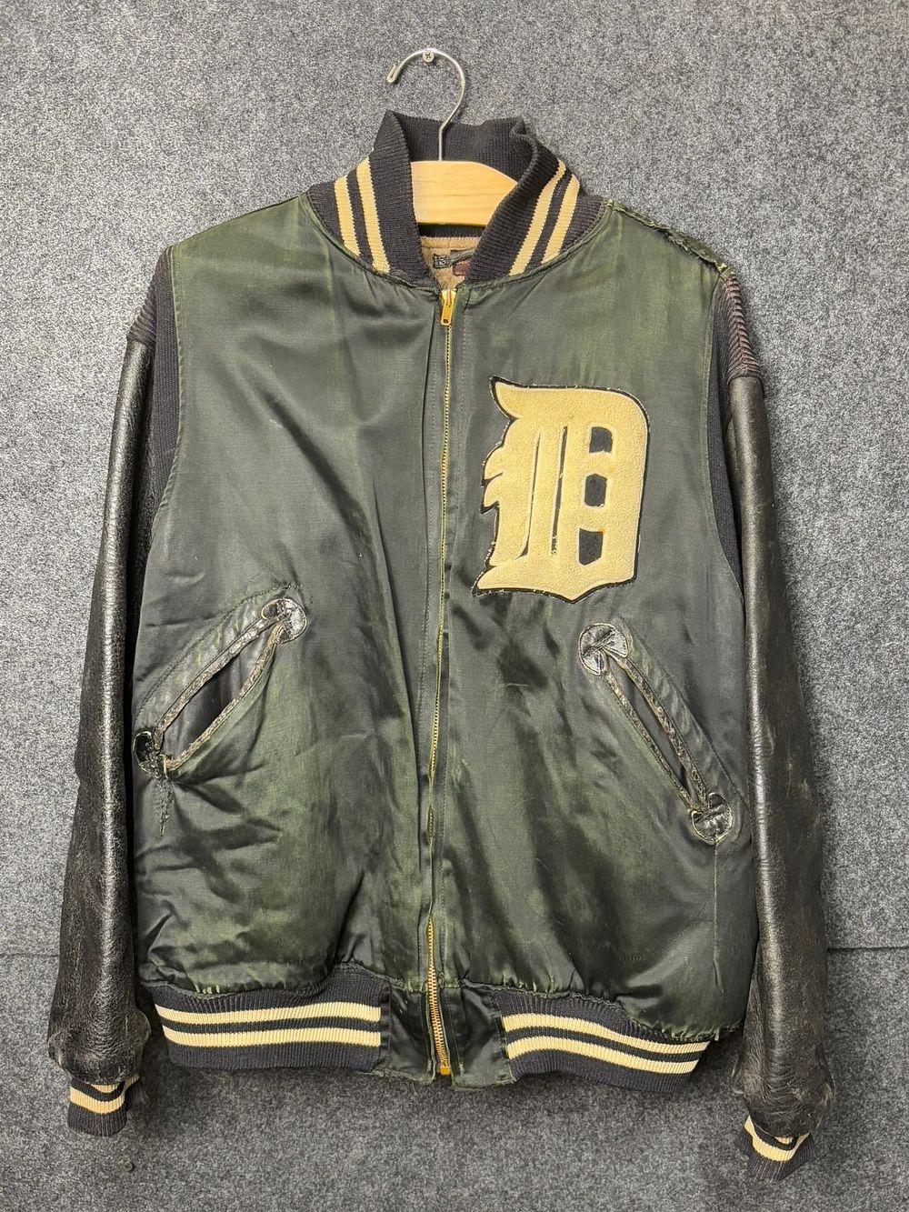 Lot 215: 1950s Game Worn Used Detroit Tigers Team Issued Wilson Sportings Goods Baseball Jacket