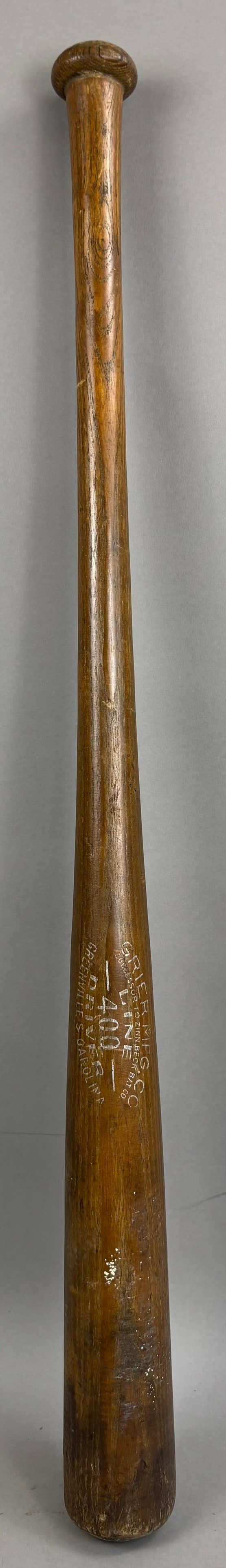 Lot 225: Rare 1920s Grier Mfg Co. Line Drive 400 Wood Baseball Bat Greenville SC