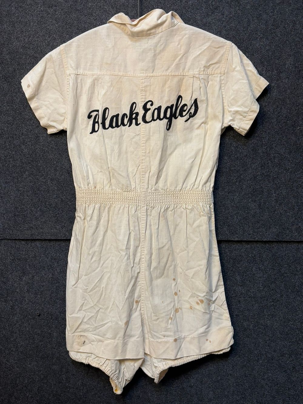 Lot 233: 1940s 1950s Womans Baseball Black Eagle Baseball Team Jersey Uniform Moore MFG. Co