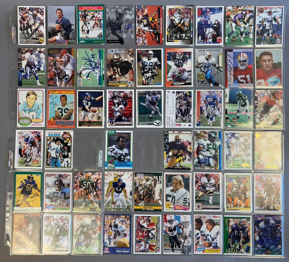 Lot 235: Lot of 50+ Signed Autographed NFL Football Cards 1970s-1990s Bobby Walden Larry Seiple