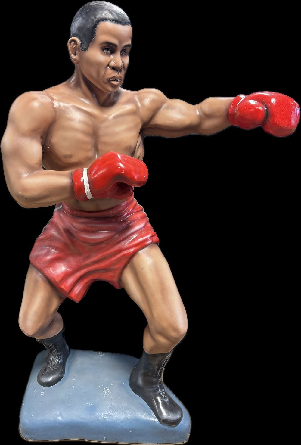 Lot 240: Sugar Ray Robinson Professional Boxer Life Size Plastic Resin Statue 67"