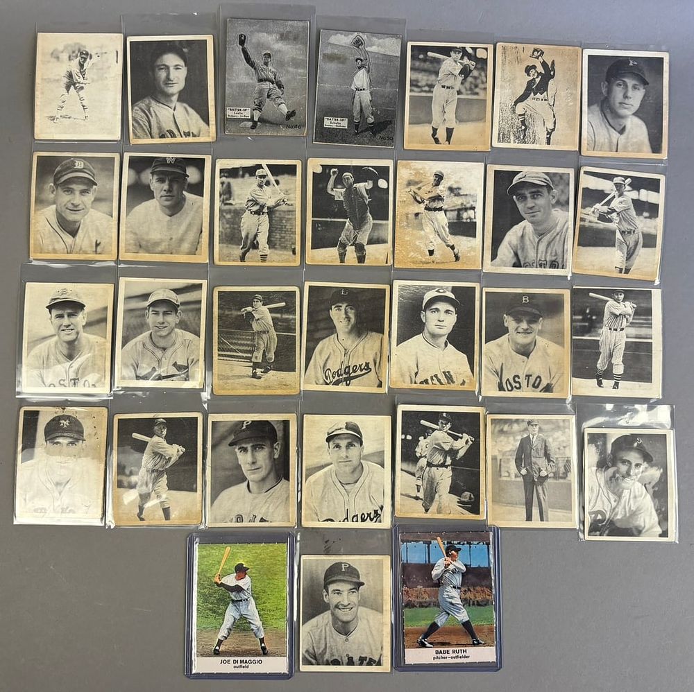 Lot 248: Lot x 31 1939 Play Ball Baseball Cards, 1935 Batter-Up & 1961 Golden Press Babe Ruth Baseball Cards