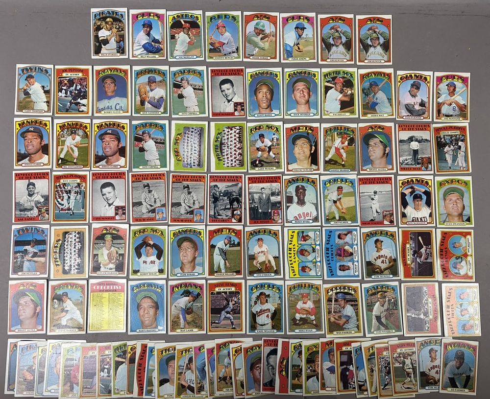 Lot 291: 1972 Topps Lot 98 Baseball Cards Williams Stargell Morgan Bench Jackson Jenkins Hunter & More