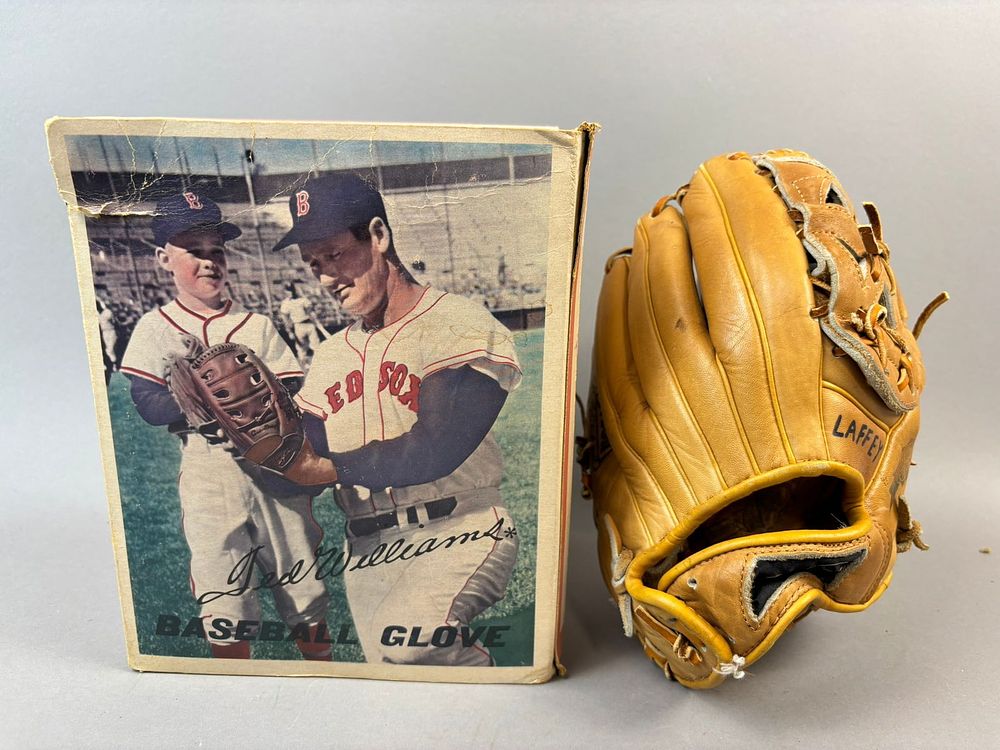 Lot 329: Ted Williams 1960s Sears Baseball Glove w/ Original Picture Box