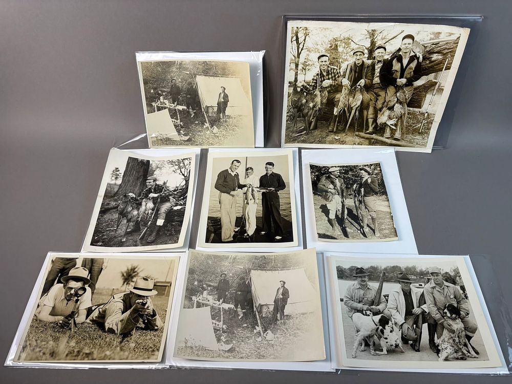 Lot 341: Tommy Bridges Lot 8 Original Type 1 Photographs Hunting & Fishing in Michigan & Canada