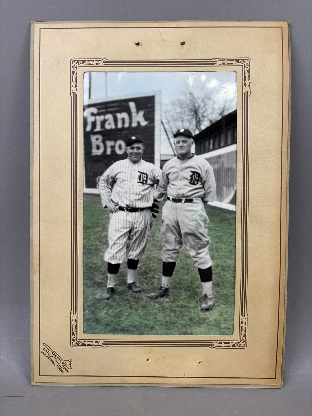 Lot 379: Original Ralph Finneran & George Mullin Detroit Tigers Spring Training 1930s Hand Tinted Cabinet