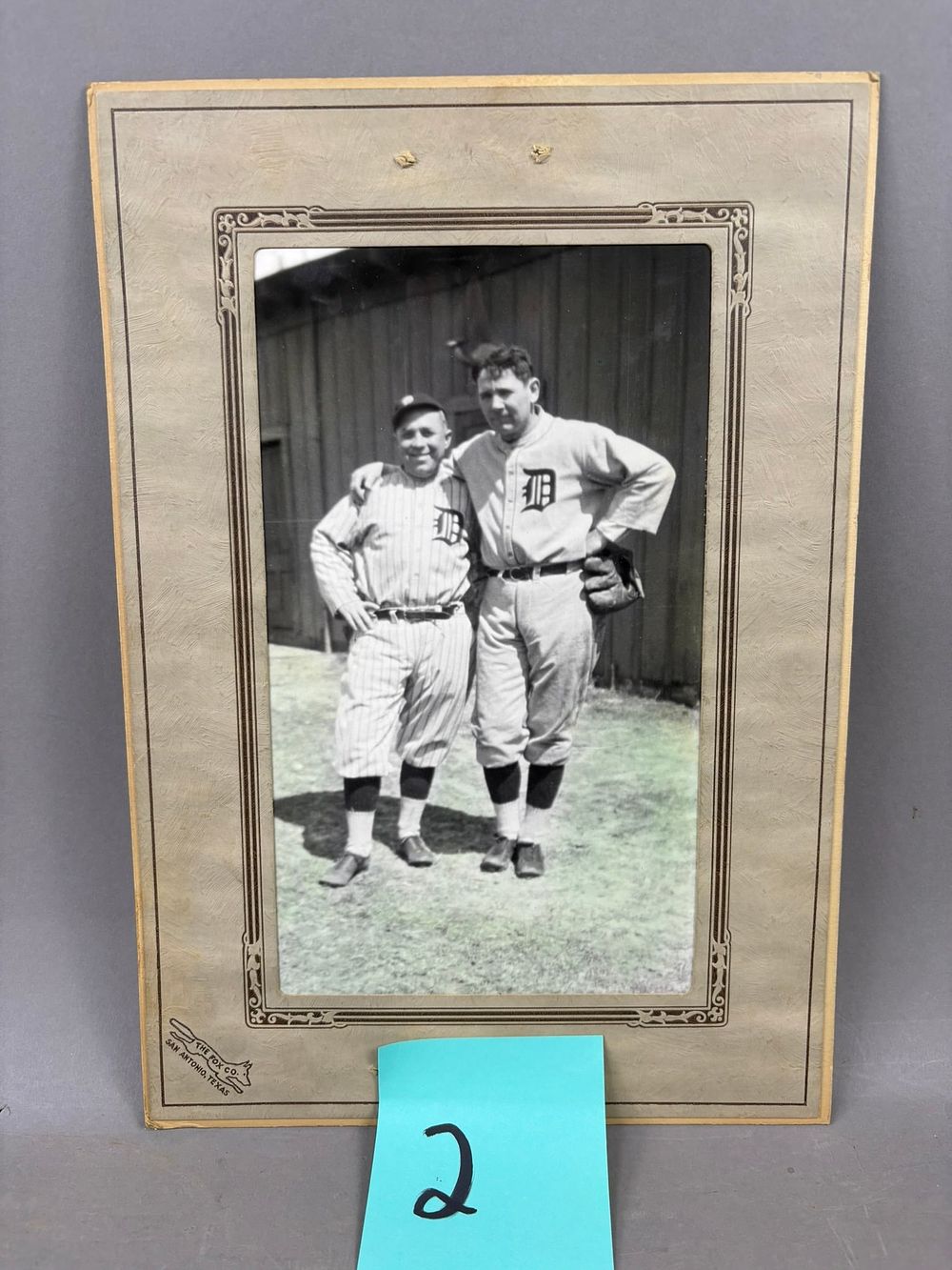 Lot 380: Original Ralph Finneran Detroit Tigers Spring Training 1930s Hand Tinted Cabinet Photograph 13"x9"
