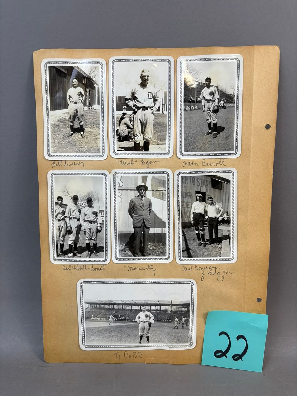 Lot 400: Lot 10 Original Type 1 Detroit Tigers 1928 Texas Leauge Baseball Photos Finneran Scrapbook