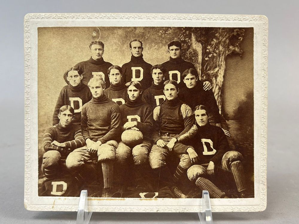 Lot 428: Antique 1896 Identified Dartmouth Football Team Cabinet Photo