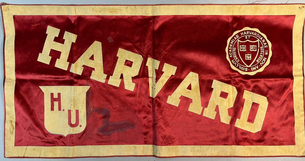 Lot 437: Harvard University 36"x18" Silk Collegiate Banner