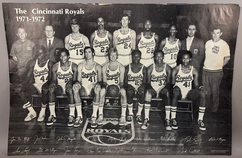 Lot 459: 1971-72 Cincinnati Royals Original Basketball Team 3'x2' Poster
