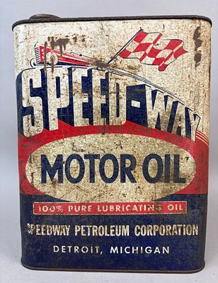 Lot 35B - Speed-Way Motor Oil 2 Gallon Can by Speedway Petroleum ...