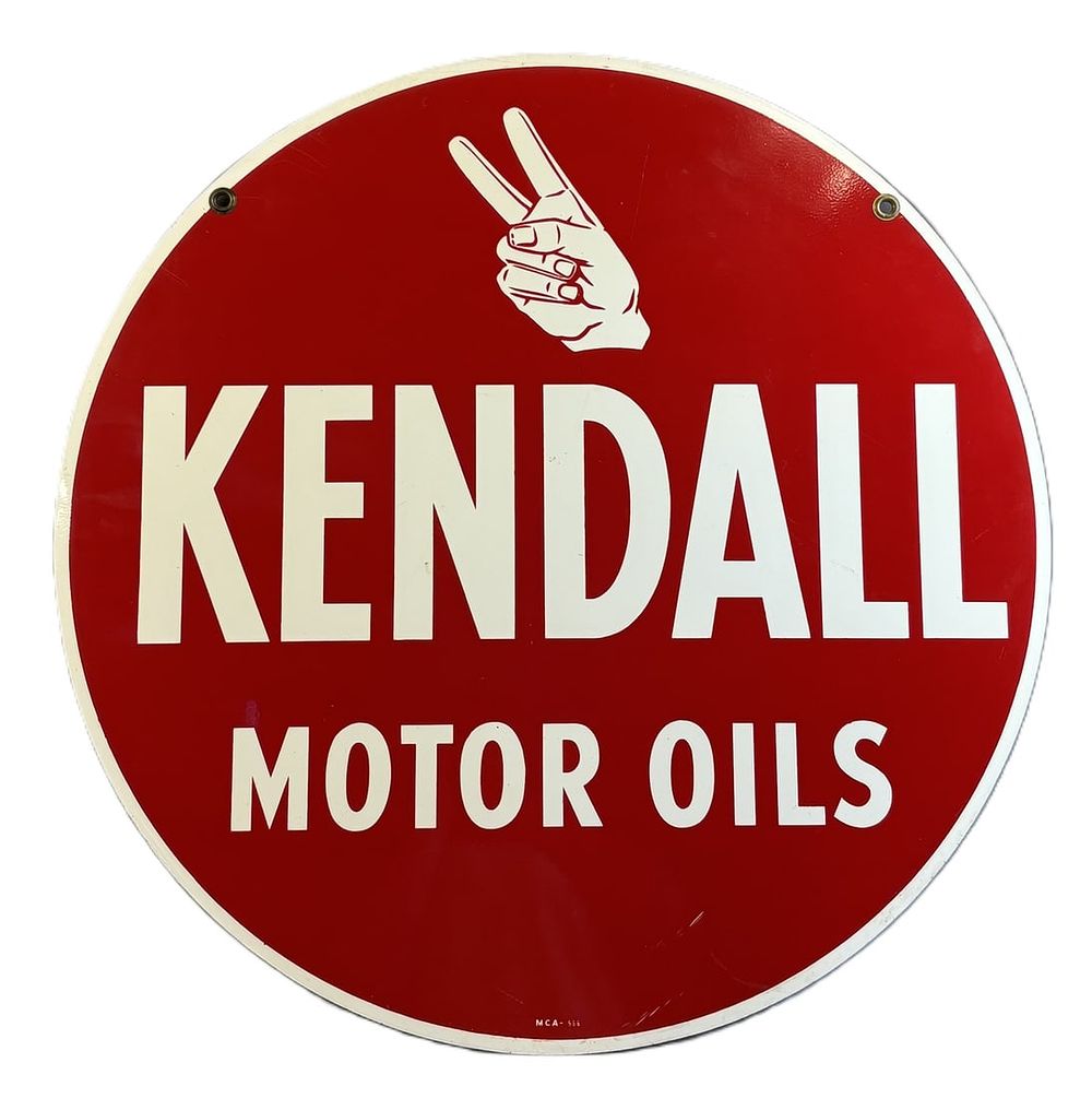 Lot 127: Kendall Motor Oils DST 24" Metal Advertising Sign