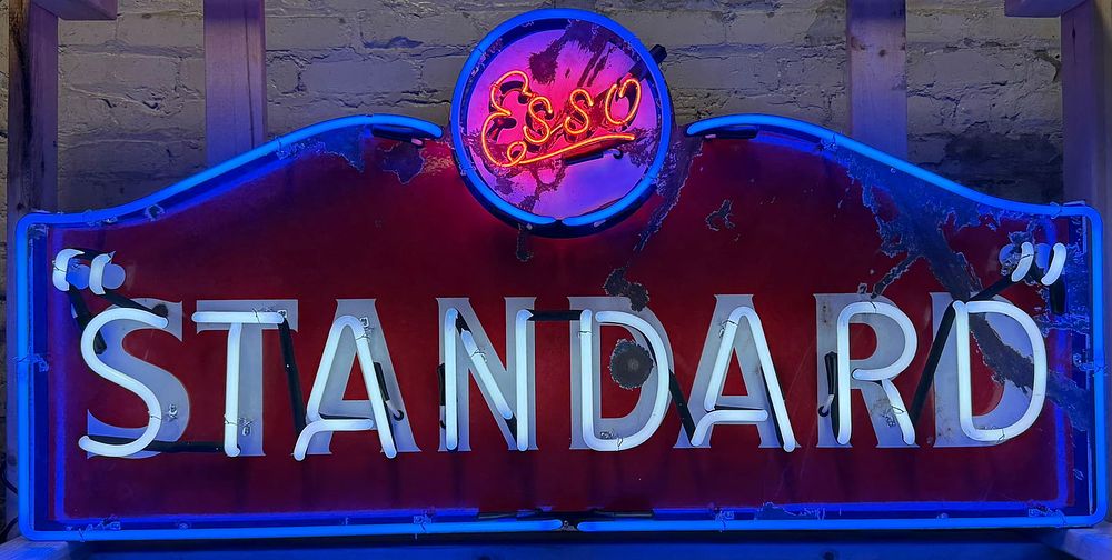Lot 181: Esso Standard DSP Porcelain 5' Neon Advertising Service Station Sign