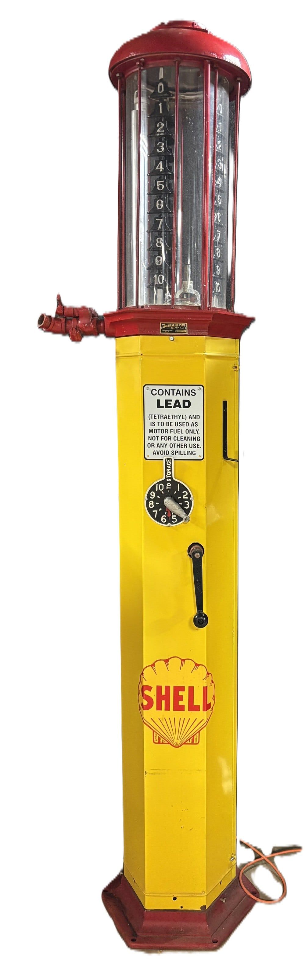 Lot 203: Shell Restored American 10 Gallon Visible Gas Pump