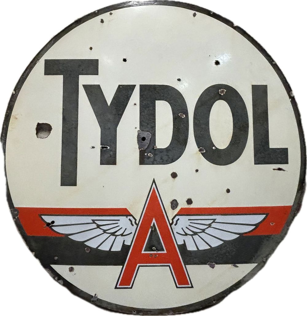 Lot 206: Tydol Flying A Gasoline 6' DSP Porcelain Advertising Sign