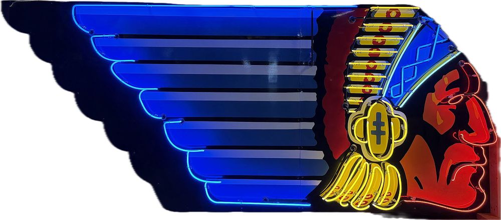 Lot 241B: Waswatch Indian Head 10' Metal Service Station Advertising Neon