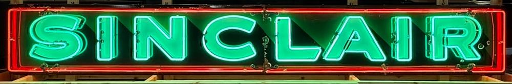 Lot 275B: Sinclair 2 Piece 14' SSP Porcelain Advertising Neon Service Station Sign